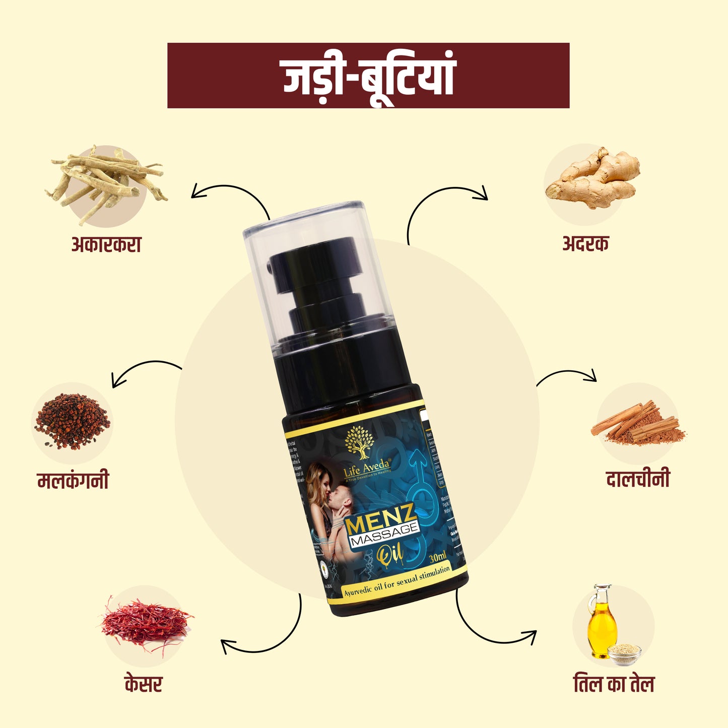 Menz Massage Oil – पुरुषों के लिए आयुर्वेदिक मसाज तेल – ⏰ Timing | 💪 Strength | 🔥 Performance | 🛡️ Confidence